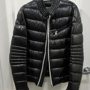 Moncler Shiny Black Puffer Biker Jacket